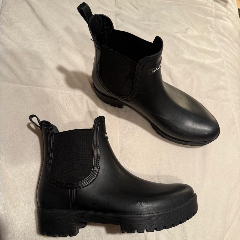 Black Chelsea Rain Boots